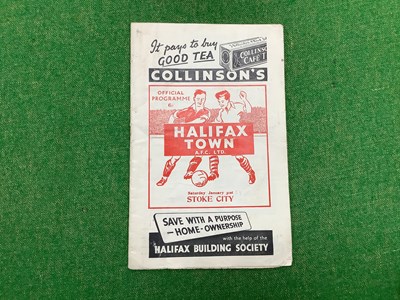 Lot 692 - Halifax Town 1952-3 v. Stoke City Programme...