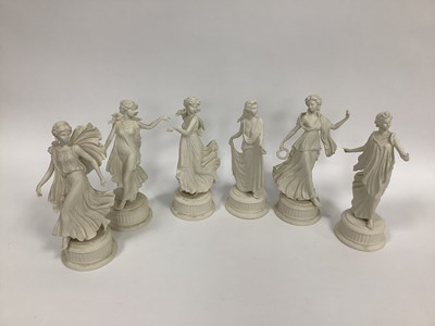 Lot 1080 - A Set of Six Wedgwood Parian Figures from the...