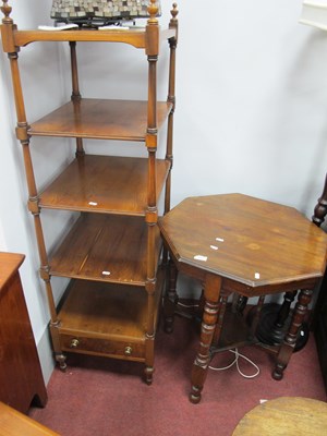 Lot 1547 - Yew Wood What-Not, with four open shelves,...