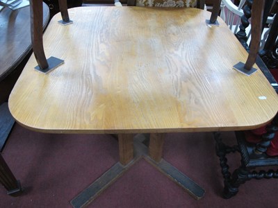 Lot 1531 - XX Century Ash Table, with rectangular rail...