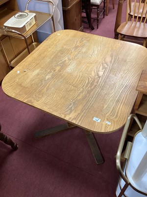 Lot 1488 - XX Century Ash Table, with rectangular rail...