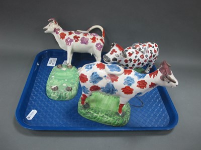 Lot 1178 - XIX Century Cream Ware Cow Creamers, with...