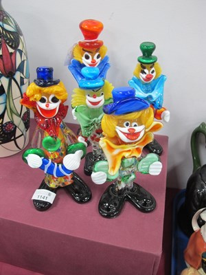 Lot 1141 - Murano Glass Clowns, the tallest 25cm (5).