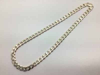 Lot 119 - A Hallmarked Silver Chunky Curb Link Chain,...