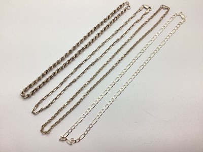 Lot 130 - A Hallmarked Silver Ropetwist Chain, a...