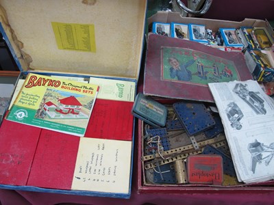 Lot 1332 - Meccano in Number 6 Box, Bayko 3X plus a Phil...