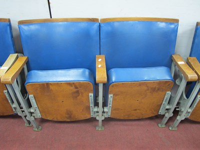 Lot 1492 - Mid XX Century Twin Theatre Seats, with blue...