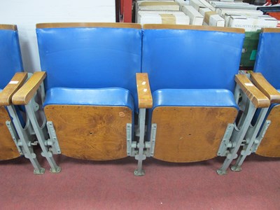 Lot 1494 - Mid XX Century Twin Theatre Seats, with blue...