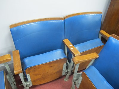 Lot 1497 - Mid XX Century Twin Theatre Seats, with blue...