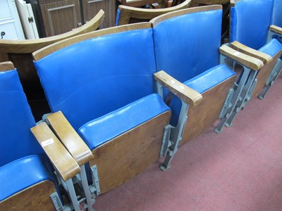 Lot 1500 - Mid XX Century Twin Theatre Seats, with blue...