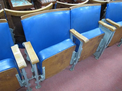 Lot 1501 - Mid XX Century Twin Theatre Seats, with blue...