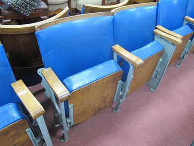 Lot 1502 - Mid XX Century Twin Theatre Seats, with blue...