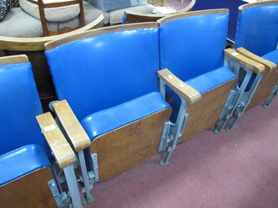 Lot 1503 - Mid XX Century Twin Theatre Seats, with blue...