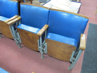 Lot 1504 - Mid XX Century Twin Theatre Seats, with blue...