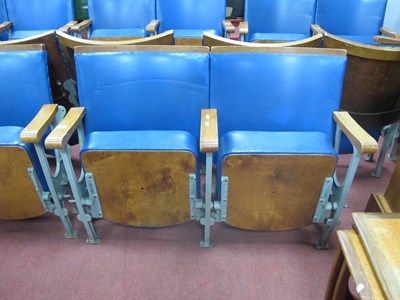 Lot 1505 - Mid XX Century Twin Theatre Seats, with blue...