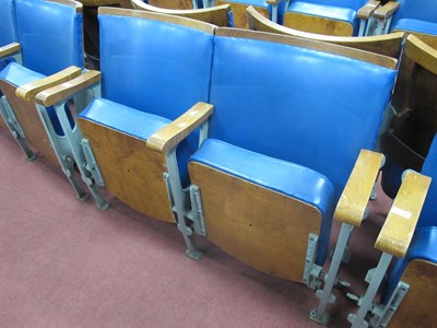 Lot 1506 - Mid XX Century Twin Theatre Seats, with blue...