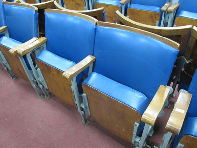 Lot 1507 - Mid XX Century Twin Theatre Seats, with blue...