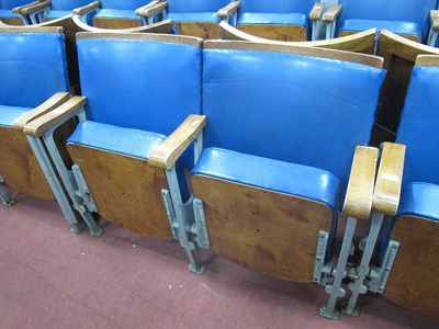 Lot 1508 - Mid XX Century Twin Theatre Seats, with blue...