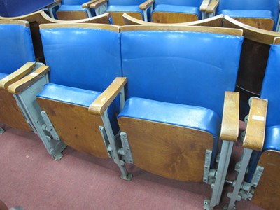 Lot 1509 - Mid XX Twin Theatre Seats, with blue vinyl...