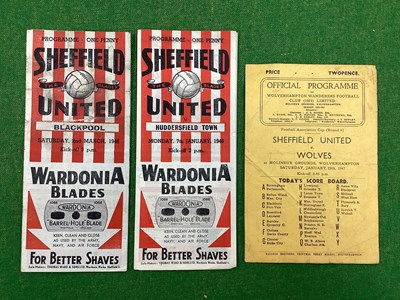 Lot 936 - Sheffield United Programmes, 45-6 v. Blackpool...