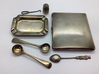 Lot 18 - A Small Hallmarked Silver Ashtray, Birmingham...