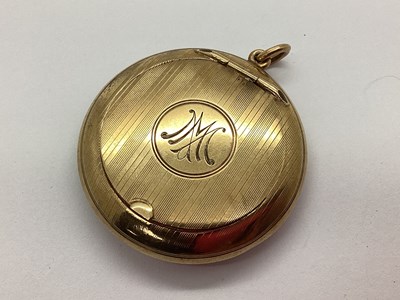 Lot 72 - A Vintage 9ct Gold Powder Compact, of circular...