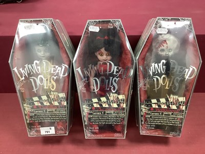 Lot 791 - Three Mezco Living Dead Dolls, All Series 5 -...