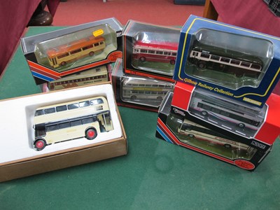 Lot 515 - Eight diecast model buses by Corgi, Gilbow,...