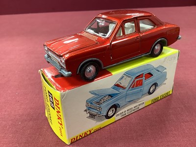 Lot 863 - Dinky No 168 Ford Escort, metallic red,...