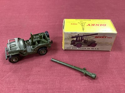 Lot 861 - Original French Dinky No 829 Jeep with Cannon,...