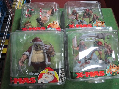 Lot 732 - Four McFarlane Toys Twisted X-Mas Figure Sets...