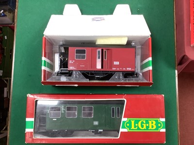 Lot 584 - Two LGB G Scale coaches, DB bogie coach ref...