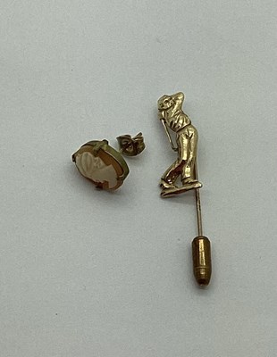 Lot 549 - A Modern 9ct Gold Golfer Stickpin, (1.4grams);...