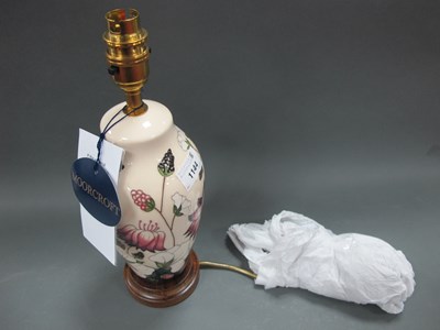 Lot 1144 - A Moorcroft Pottery Table Lamp Base, decorated...