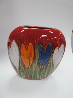 Lot 1242 - Anita Harris 'Crocus' Purse Vase, gold signed,...