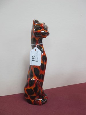 Lot 1218 - Anita Harris Hot Coals Green Eyed Cat Figure,...