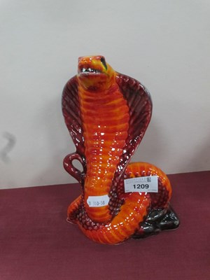 Lot 1209 - Anita Harris Figure of a Venemous Cobra Snake,...