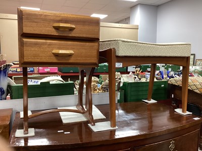 Lot 1477 - Small Teak Bedside Chest of Two Drawers, with...