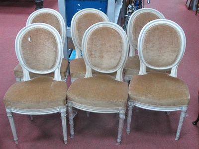 Lot 1512 - Set of Six French Style Parlour Chairs, cream...