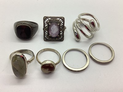 Lot 141 - A Collection of "925" and Other Dress Rings,...