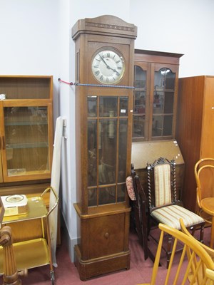 Lot 1538 - Early XX Century 8 Day Oak Longcase Clock,...