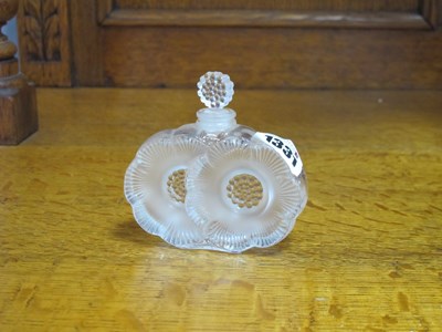 Lot 1331 - Lalique Deux Fleurs Scent Bottle, with frosted...