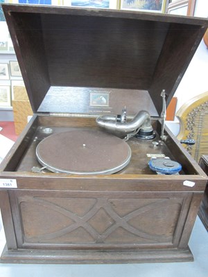 Lot 1381 - 'His Masters Voice' Oak Cased Table Top...