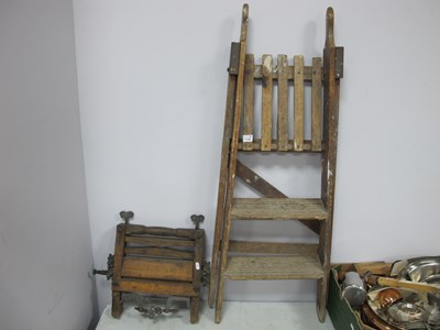 Lot 1133 - A Small Pine Step Ladder; plus a small table...