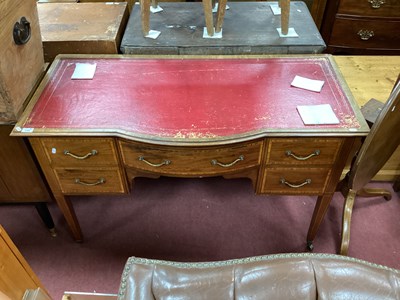 Lot 1499 - Edwardian Mahogany Bow Fronted Desk,...