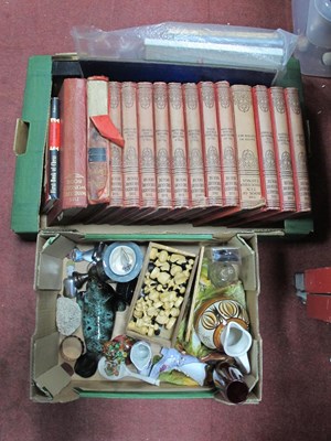 Lot 1036 - Turned Wooden Chess Set, handkerchiefs, books,...