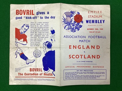 Lot 783 - 1942 England v. Scotland Four Page Programme,...