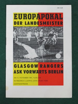 Lot 614 - 1961-2 Vorwarts v. Glasgow Rangers Programme...