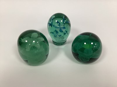 Lot 1020 - Three Late XIX Century Green Glass Dump...