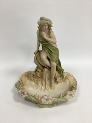 Lot 1085 - A Royal Dux Porcelain Centrepiece, modelled as...